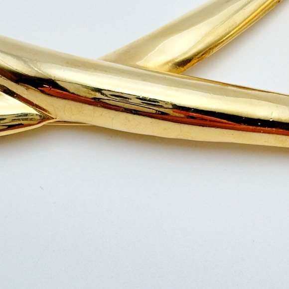 Large Vintage Gold Tone Modernist Abstract Statement Brooch Bold 1980s 3.25" - Picture 5 of 5